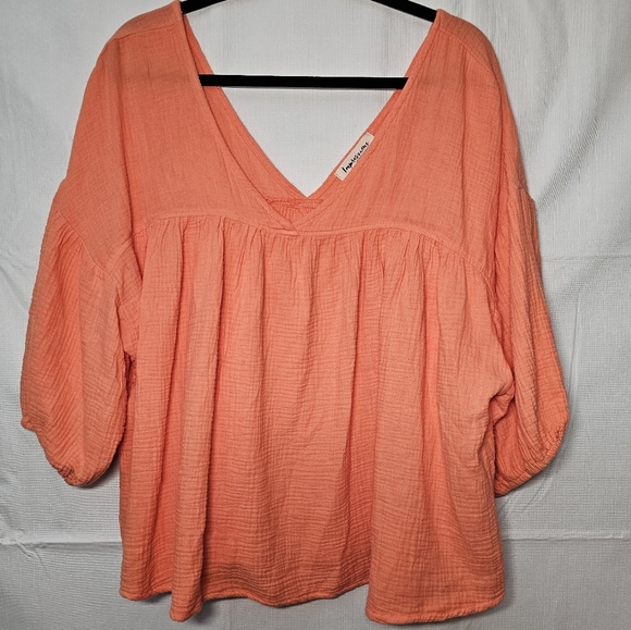 Impressions Tops - Melon Gauzy Top Oversized Medium